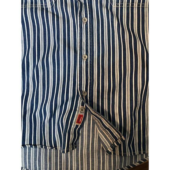 Wrangler Hero blue and white striped button down long sleeves - Picture 4 of 8